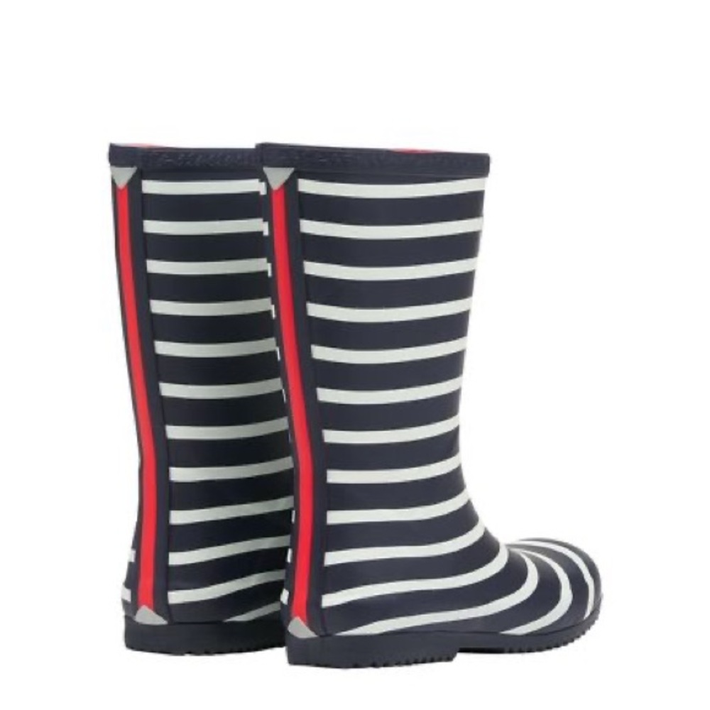 Joules Boys Roll Up Wellies, Navy Stripe